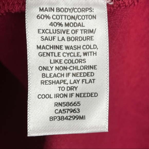 V BP Tee Red Long Sleeve Slouch Crewneck Pocket S - Picture 4 of 7